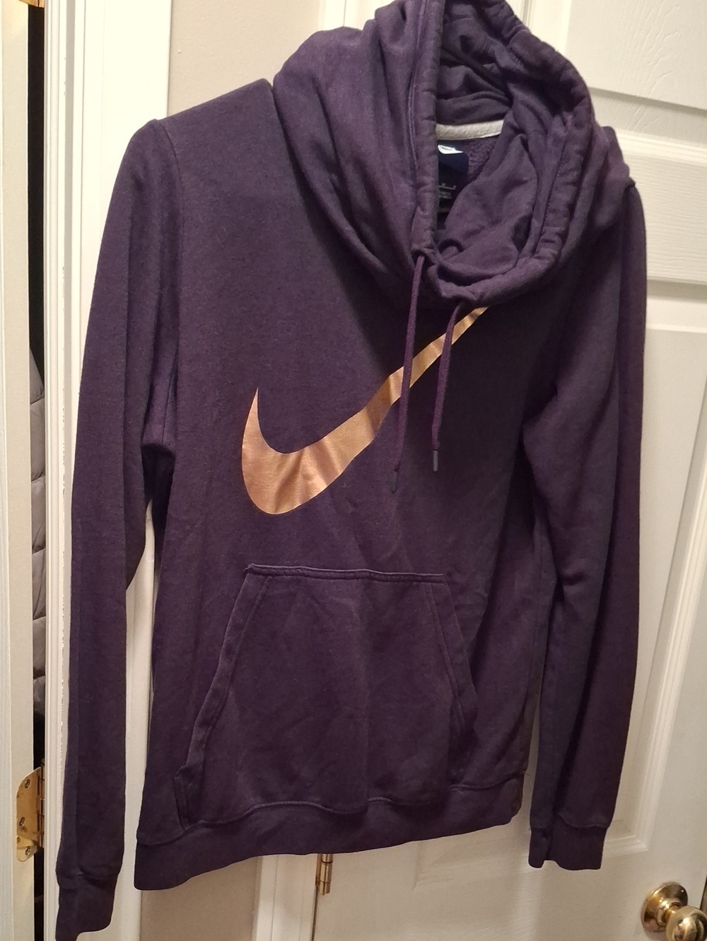 Nike Purple Hoodie with Metallic Gold Swoosh